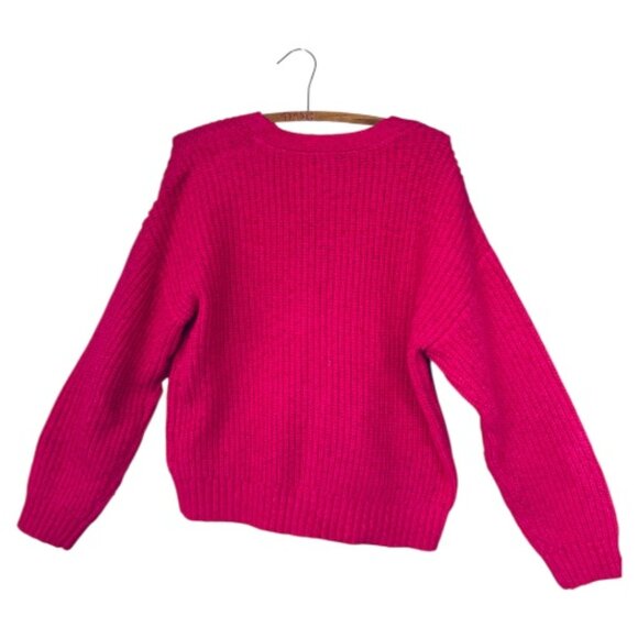 US Polo Assn Fuchsia V-Neck Cardigan - Picture 2 of 4